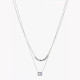 Double necklace in steel rectangle GB