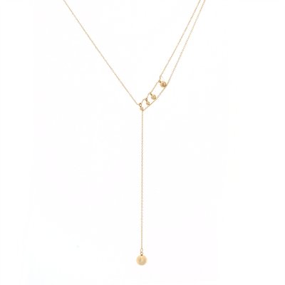 Collier en acier long avec boules GB