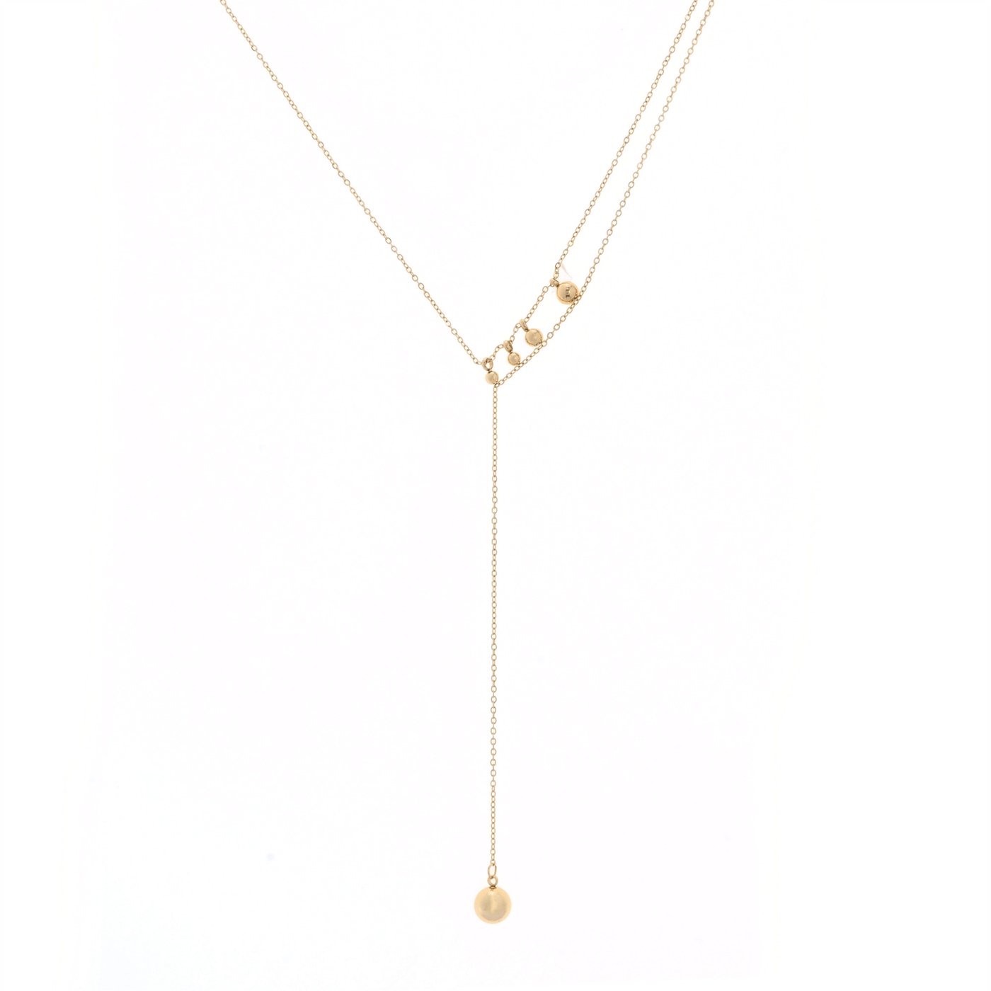 Collier en acier long avec boules GB