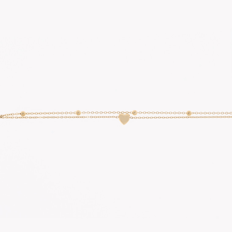 Pulsera de acero con corazón y bolas GB