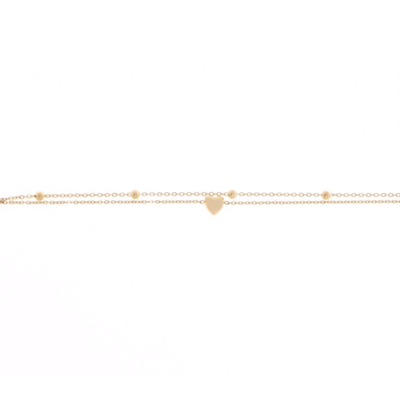 Pulsera de acero con corazón y bolas GB