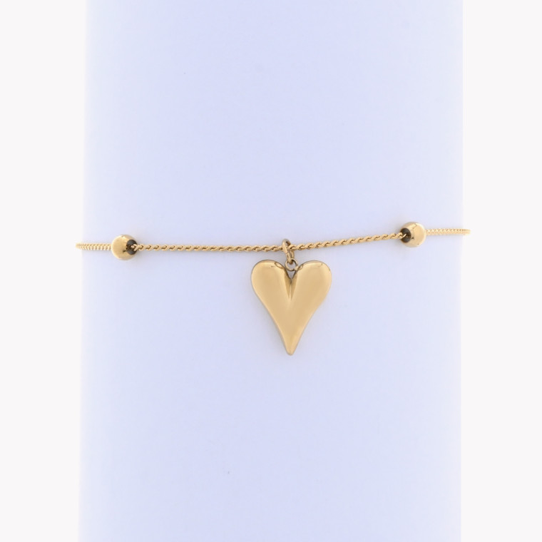 Pulsera de acero con corazón GB