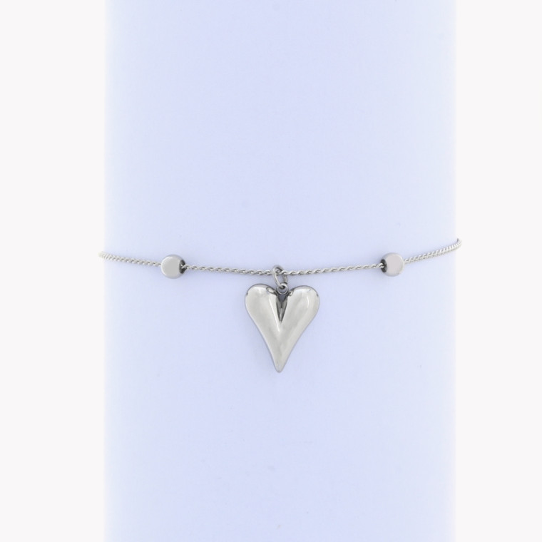 Pulsera de acero con corazón GB