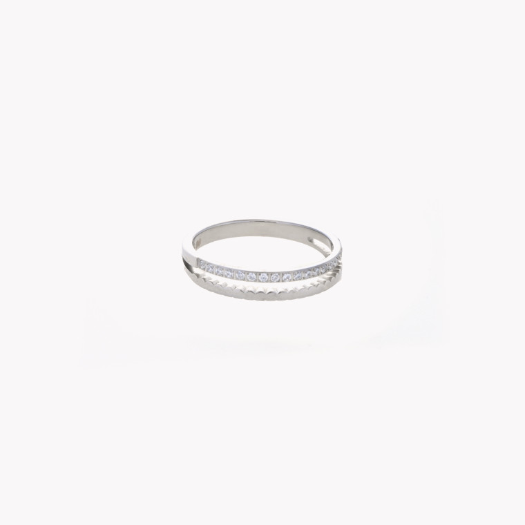 Steel ring with brilliants GB