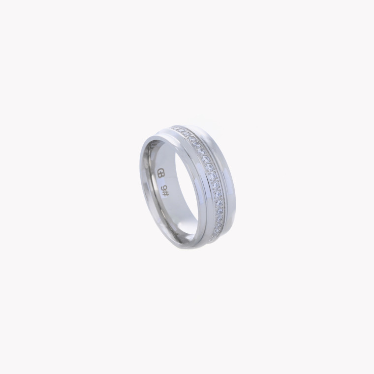 Steel ring with brilliants GB