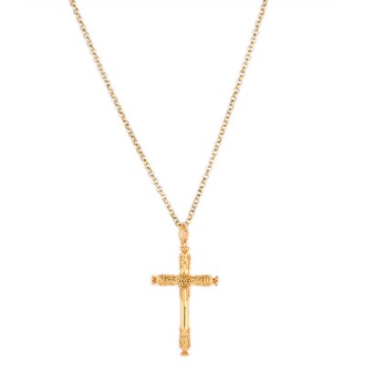 Collier semi précieuse filigrane crucifix GB