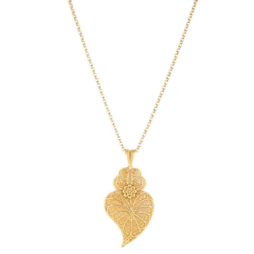 Traditional necklace coração de viana sunflower GB