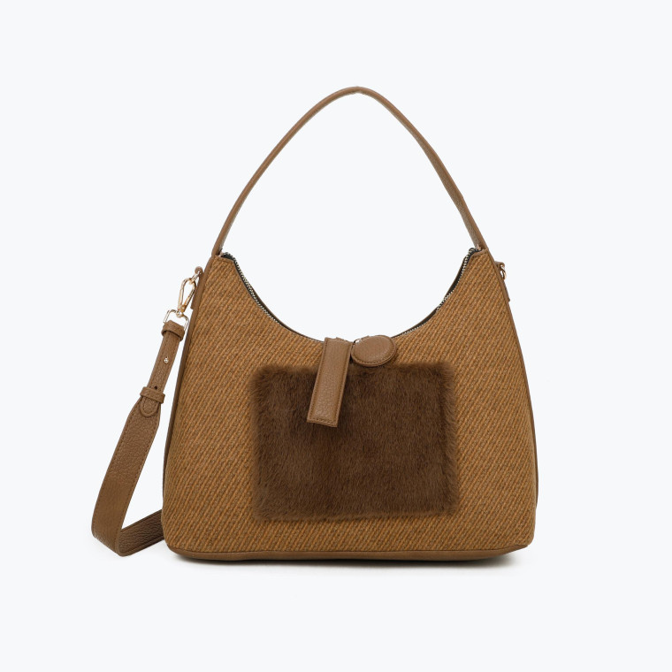 Mala de ombro estilo fazenda com bolso exterior GB