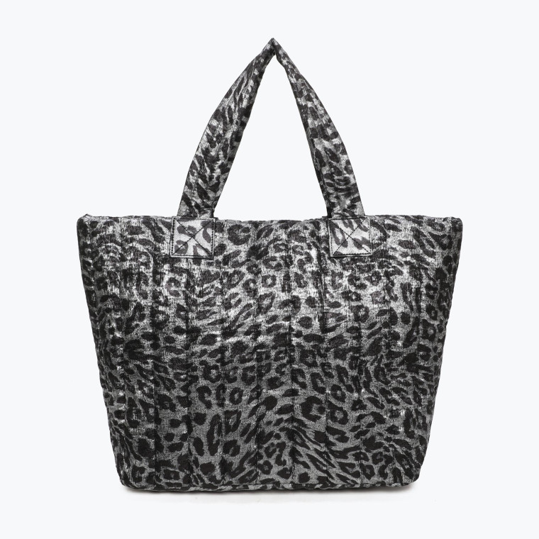 Borsa Shopper grande con stampa animalier GB