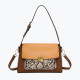 Shoulder bag with print and distinctive GB closure