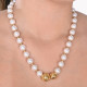 Semi precious necklace pearls GB