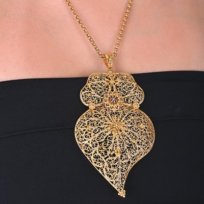 Collier Encantos grand cœur de Viana traditionnel