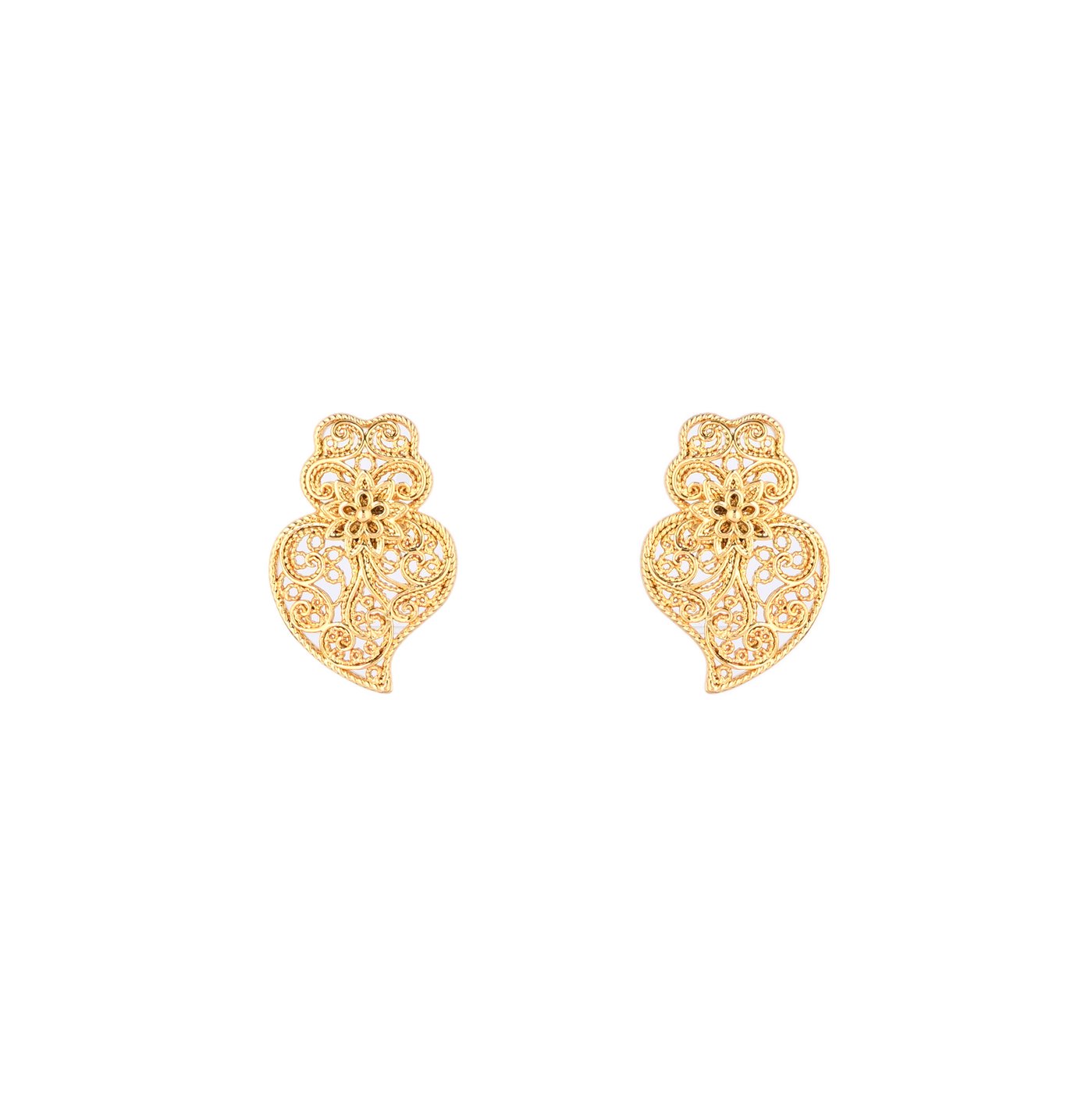 Gold plated coração de viana earrings GB