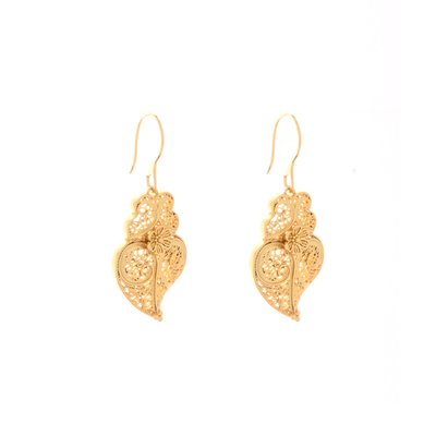 Viana Flor Heart Semi Jewel Earrings GB