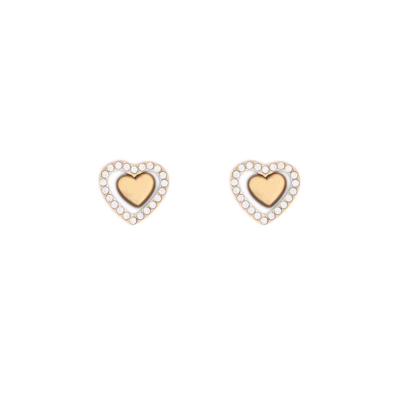 Boucles d\'oreille acier coeur brillant GB