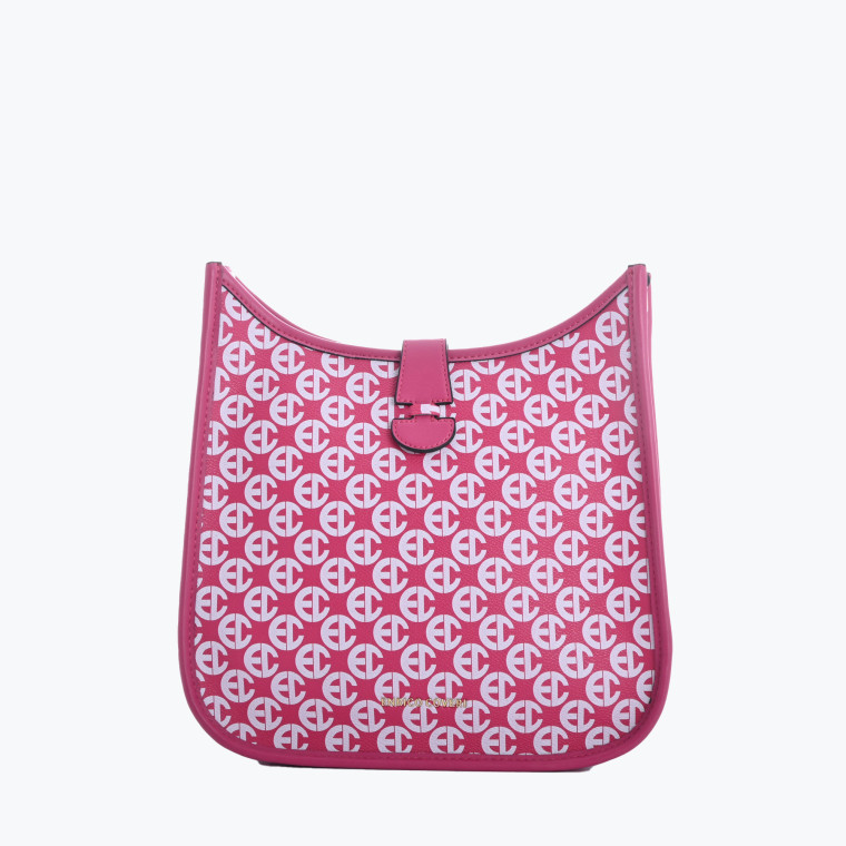 Bag with letter print and GB button closure