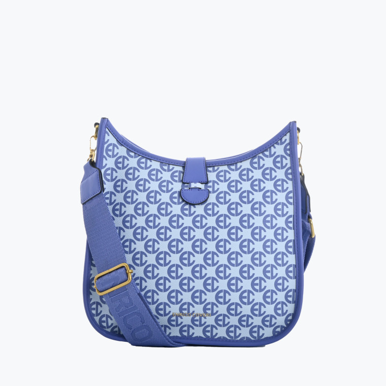 Bag with letter print and GB button closure