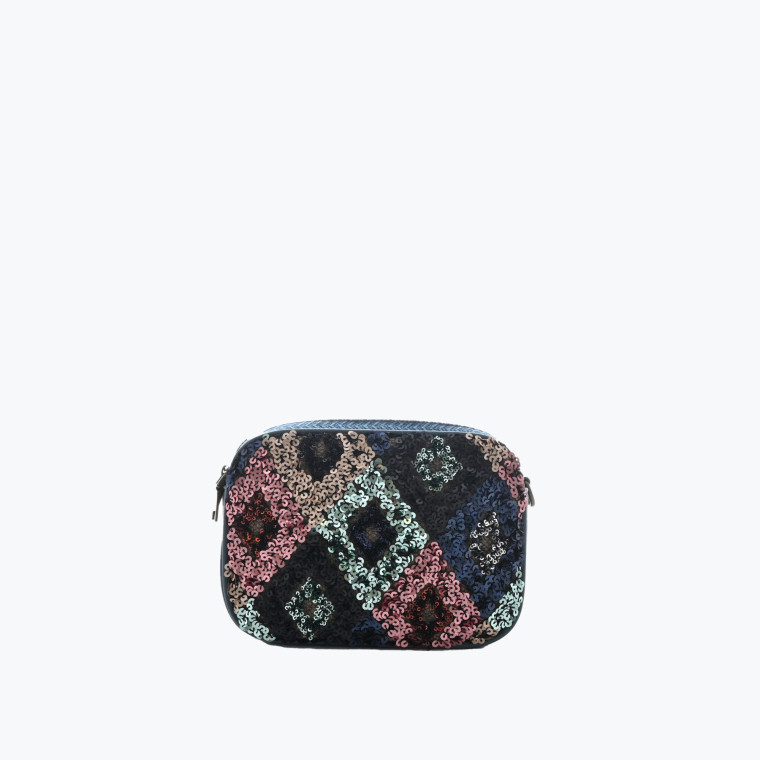 Waist/chest bag with diamond pattern in GB sequins