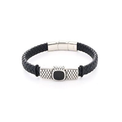 Simple steel detail men's bracelet GB