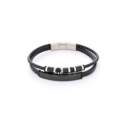 Men's bracelet 2 layers steel GB