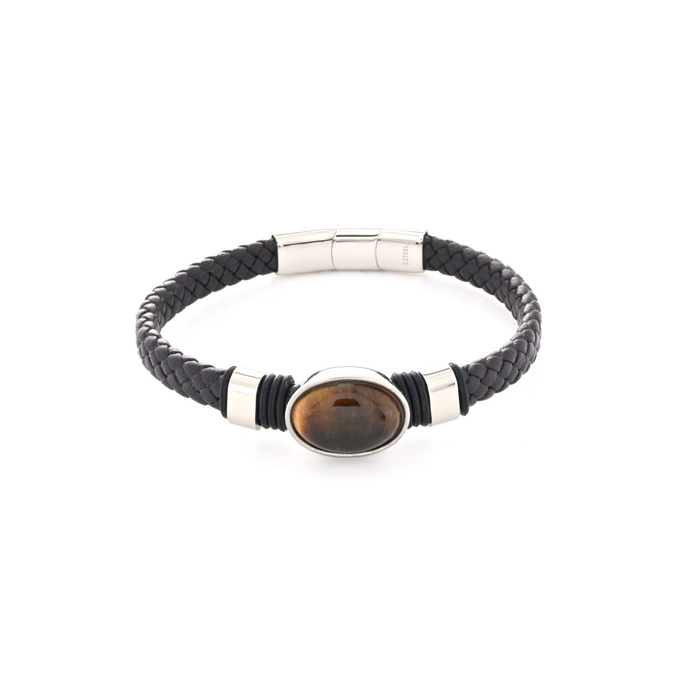 Bracelet homme pierre centrale acier GB