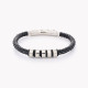 Men&#039;s bracelet with silver details on the front GB