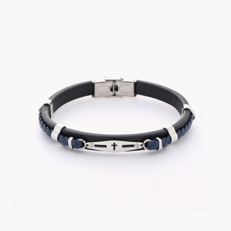 Cross bracelet with blue detail GB