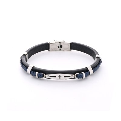 Bracciale croce con dettaglio blu GB