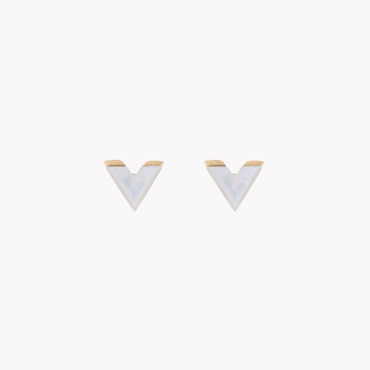 V-shaped steel earrings GB