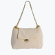 Fabric shoulder bag with GB flap closure