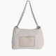 Fabric shoulder bag with GB flap closure