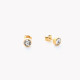 Boucles d&#039;oreilles acier pierre brillante GB