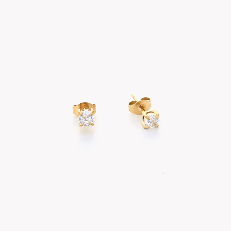 Boucles d&#039;oreilles rondes en acier brillant GB