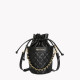 Trunk-style crossbody bag with texture and intertwined chain GB