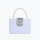 Bolso de fiesta brillante con asa de perlas GB