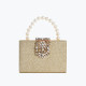 Bolso de fiesta brillante con asa de perlas GB