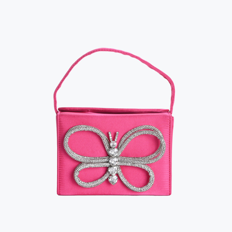 Bolso de fiesta con detalle de mariposa en purpurina GB