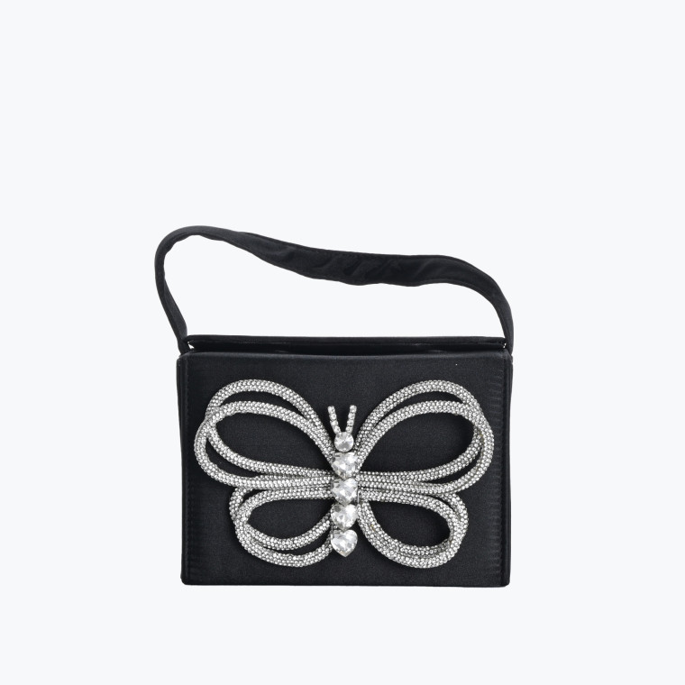 Bolso de fiesta con detalle de mariposa en purpurina GB