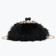 Fur party bag with GB snap closure