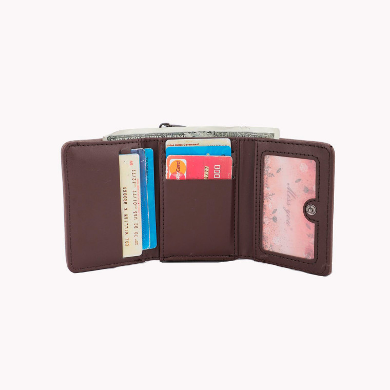 Small synthetic wallet with GB detail