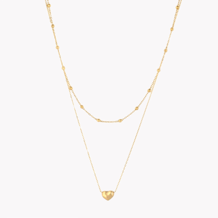 Collier double coeur GB