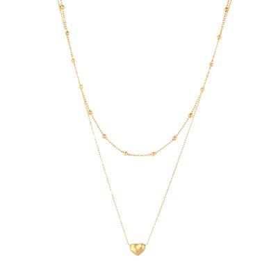 Collier double coeur en acier GB