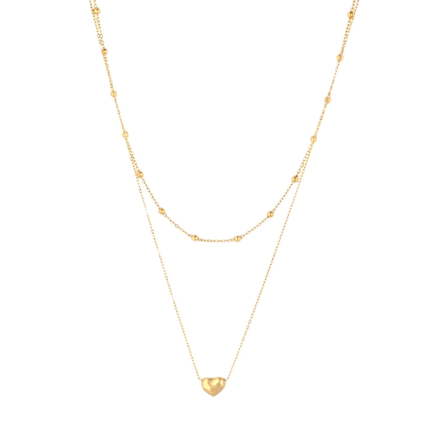 Collier double coeur en acier GB