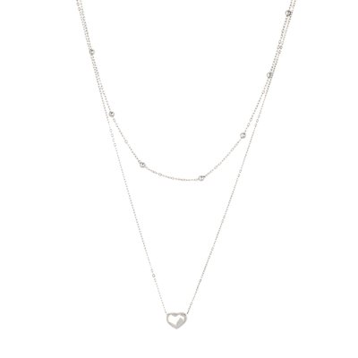 Collier double coeur en acier GB