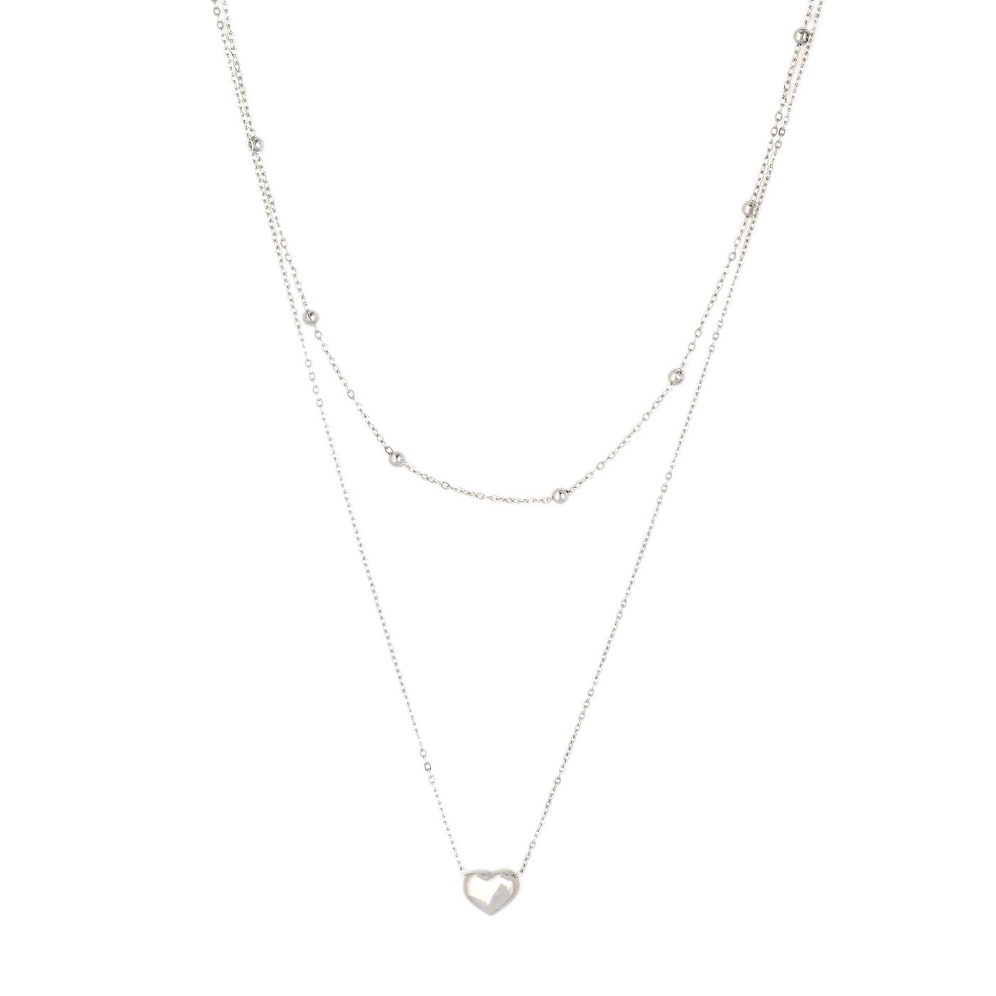 Collier double coeur en acier GB