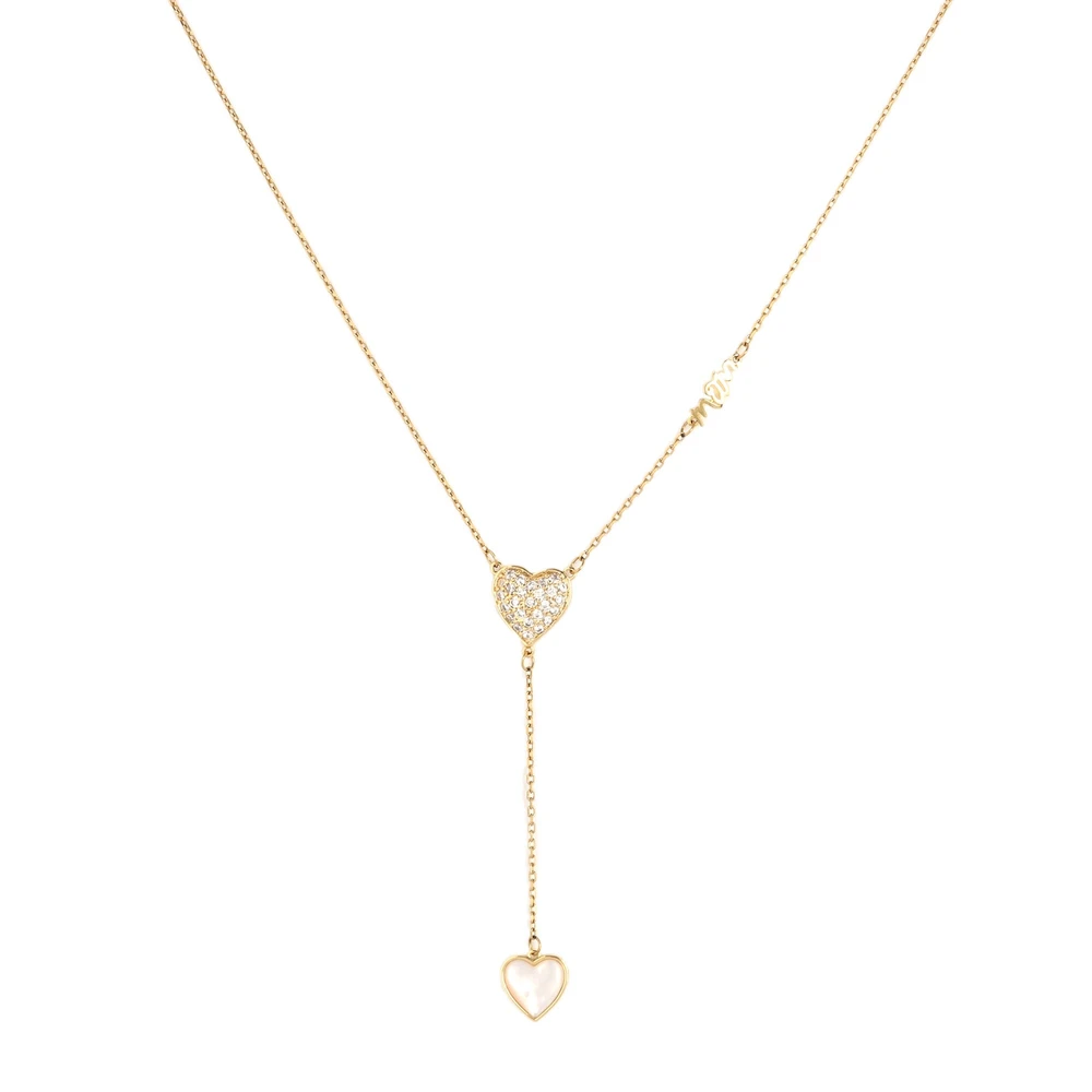 Two hearts long semi precious necklace GB