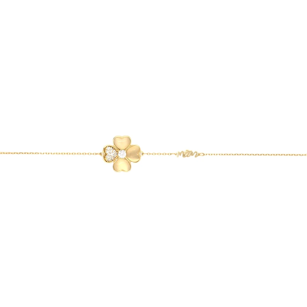 Bracelet fleur avec semi-bijou brillant GB