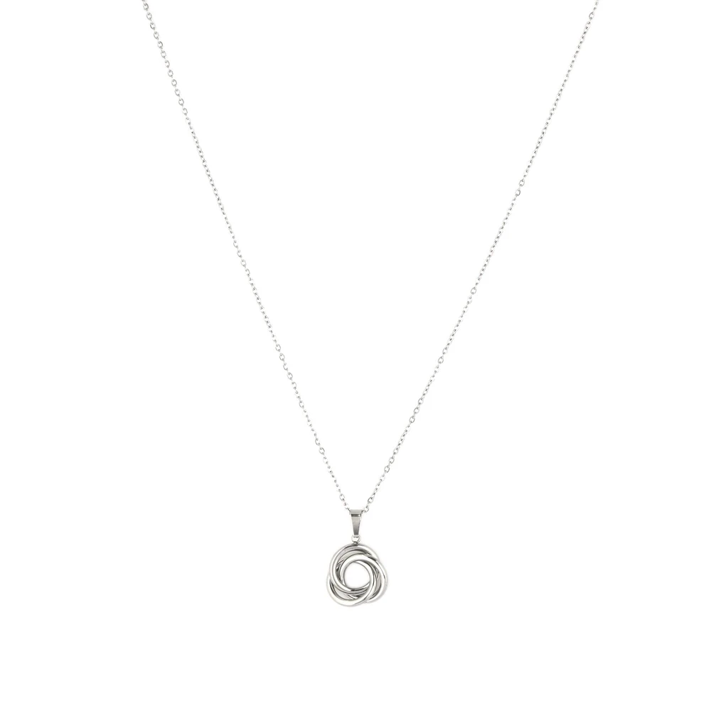 Collana in acciaio con lacci intrecciati GB