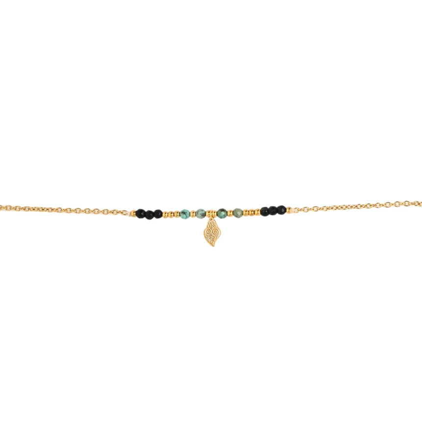 Bracelet en acier avec pierres coração de viana GB