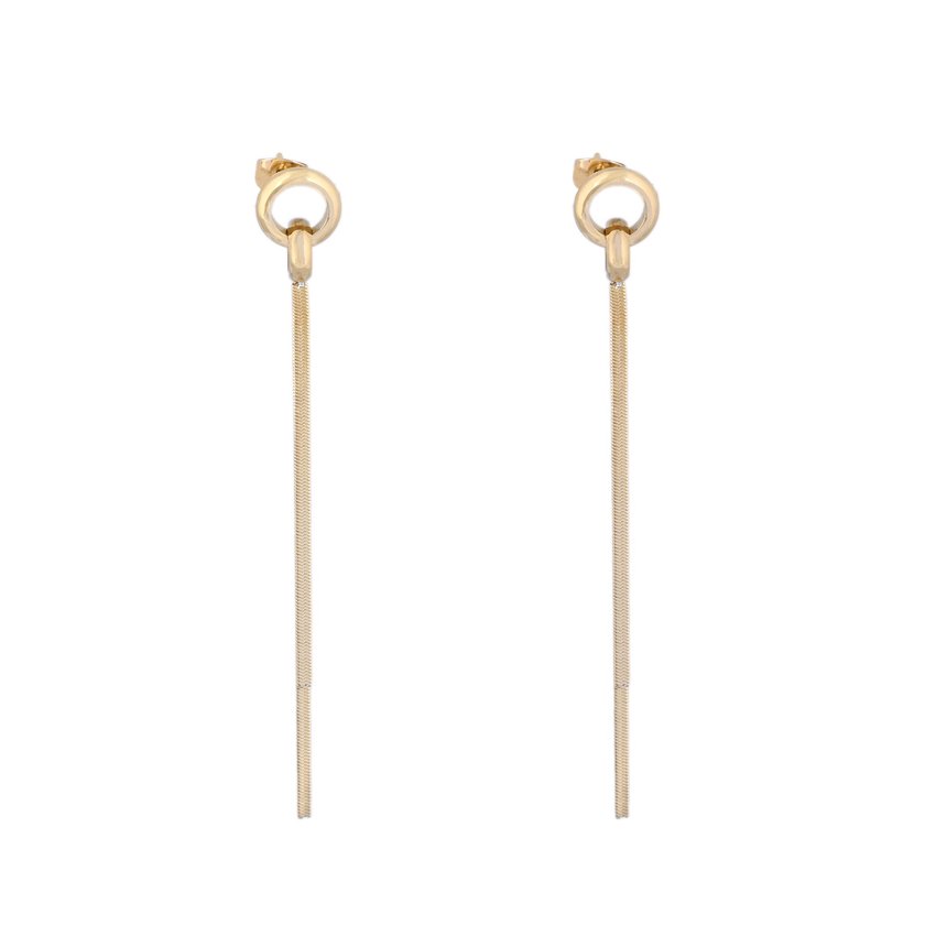 Boucle d'oreille longue entrelacée GB
